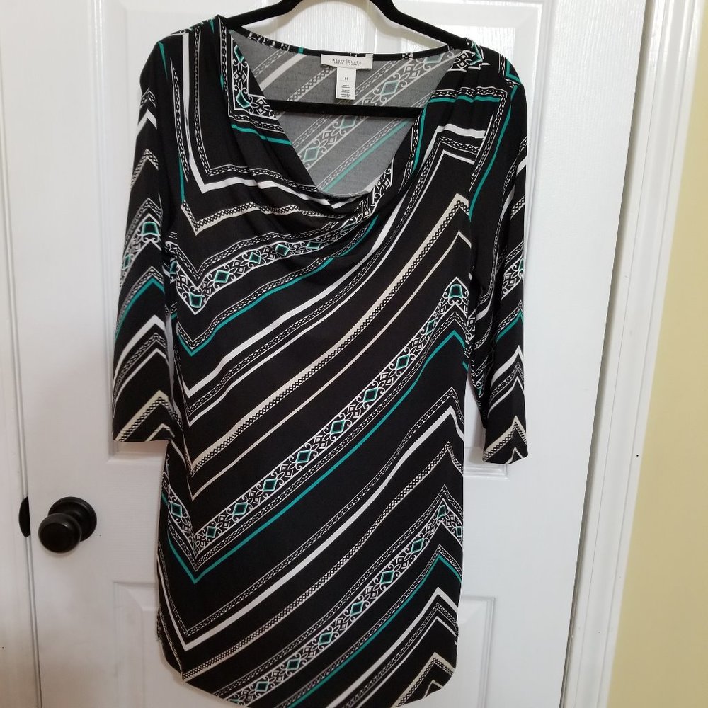 White House Black Market Slouch neck Tunic Top.